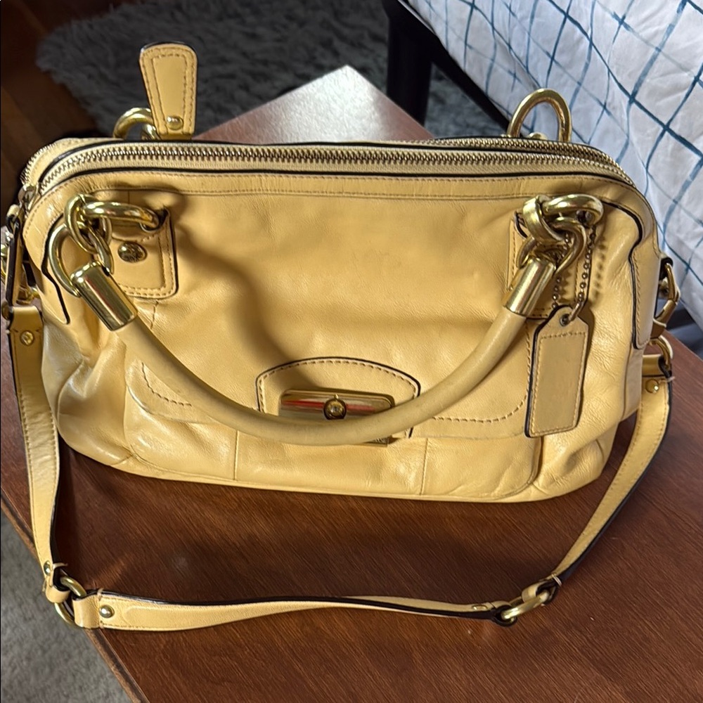 Yellow Leather Women's Bag